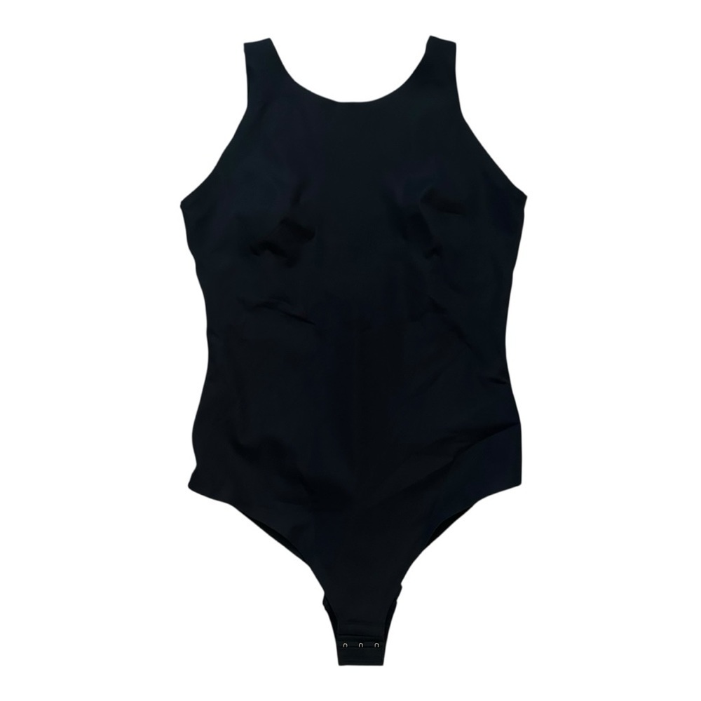 Pinsy Shapewear Bodysuit High Neck Black Sleeveless Tank Cheeky Size Extra Large